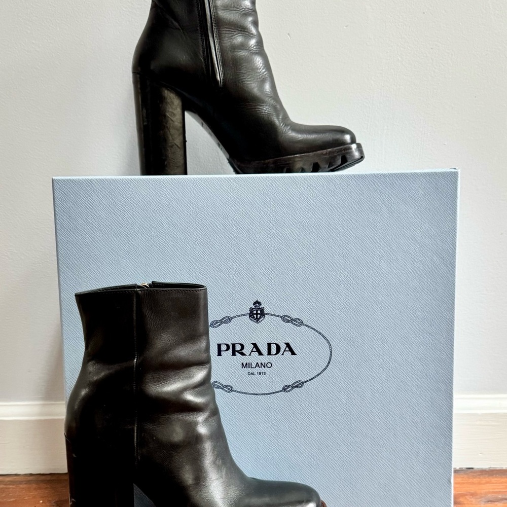 Prada Women's Black Heeled Boots